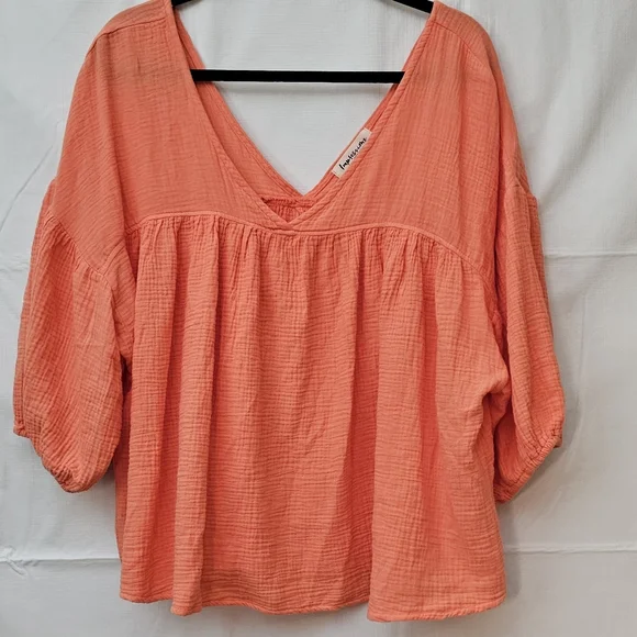 Melon Gauzy Top Oversized Medium - Picture 4 of 10